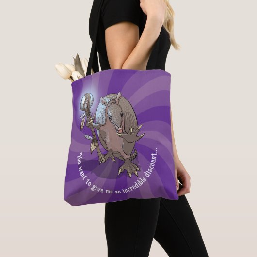 Hypnotische ongelooflijke korting Funny Armadillo Tote Bag (Dichtbij)