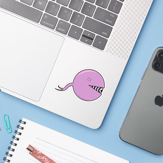 Hypnotische Oogbal op maat gesneden vinyl sticker (Laptop met iPhone)