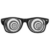 Hypnotische optische illusie concentrische cirkel retro zonnebril (Voorkant)