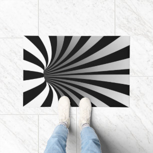 Hypnotische optische illusie gebogen spirale deurm deurmat