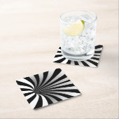 Hypnotische optische illusie Vortex Black Kartonnen Onderzetters (Insitu)