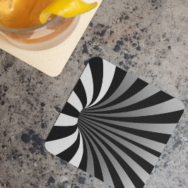 Hypnotische optische illusie Vortex Black Kartonnen Onderzetters