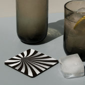 Hypnotische optische illusie Vortex Black Square Bier Onderzetter