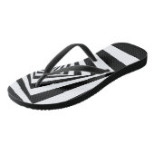 Hypnotische optische illusie zwart-wit teenslippers (Schuin)