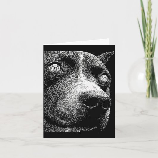 Hypnotische Pitbull Rare Ogen Weirdcore Griezelig Kaart (Voorkant)