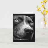 Hypnotische Pitbull Rare Ogen Weirdcore Griezelig Kaart (Gele Bloem)