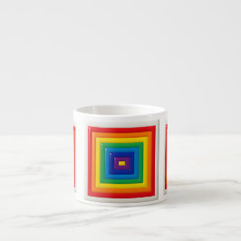Hypnotische Regenboog Vierkant Espresso Kop
