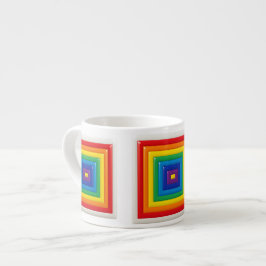 Hypnotische Regenboog Vierkant  Espresso Kop