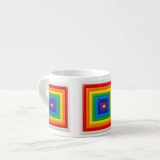 Hypnotische Regenboog Vierkant Espresso Kop (Links)
