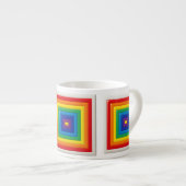 Hypnotische Regenboog Vierkant Espresso Kop (Voorkant rechts)