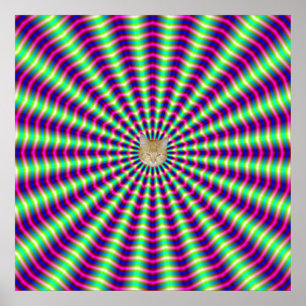 Hypnotische ringen en balken poster