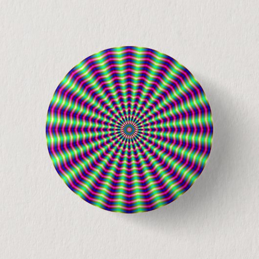 Hypnotische ringen en balken ronde button 3,2 cm (Voorkant)