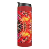 Hypnotische rode mandala thermosbeker (Geroteerd rechts)