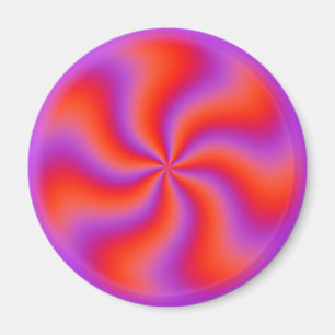 Hypnotische Spiraal Optische Illusie Grappig Neon Magneet