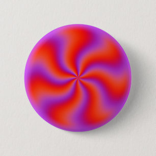 Hypnotische Spiraal Optische Illusie Grappig Neon Ronde Button 5,7 Cm