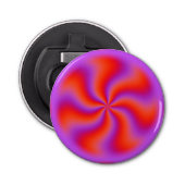 Hypnotische spiraalvormige optische illusie Funny  Button Flesopener (Voorkant)