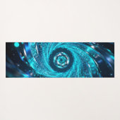 Hypnotische spiralen wervelen in het azuurblauwe yogamat (Achterkant (horizontaal))