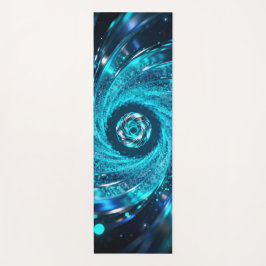 Hypnotische spiralen wervelen in het azuurblauwe yogamat