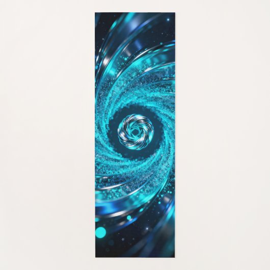 Hypnotische spiralen wervelen in het azuurblauwe yogamat (Voorkant)
