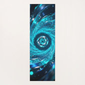 Hypnotische spiralen wervelen in het azuurblauwe yogamat (Achterkant)