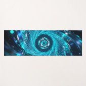 Hypnotische spiralen wervelen in het azuurblauwe yogamat (Voorkant (horizontaal))
