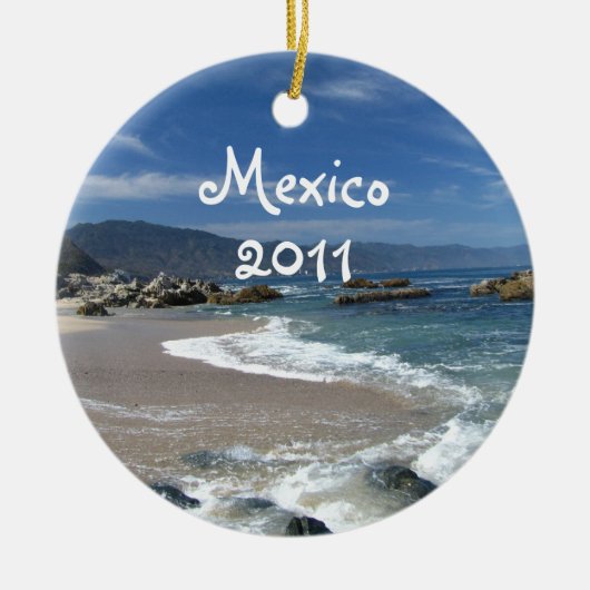 Hypnotische Stille Oceaan; Mexico Souvenir Keramisch Ornament (Voorkant)