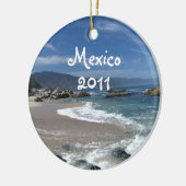Hypnotische Stille Oceaan; Mexico Souvenir Keramisch Ornament (Links)