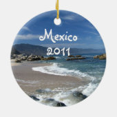 Hypnotische Stille Oceaan; Mexico Souvenir Keramisch Ornament (Achterkant)