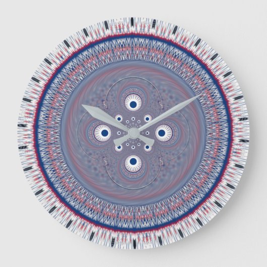 Hypnotische symmetrie: Abstracte geometrische kuns Grote Klok (Voorkant)