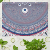 Hypnotische symmetrie: Abstracte geometrische kuns Theedoek (Gevouwen)