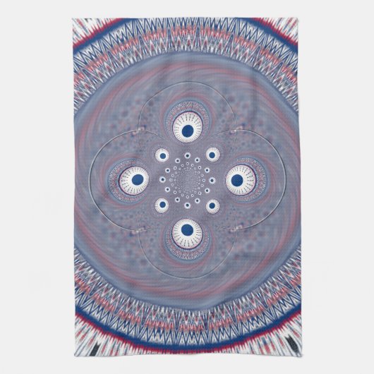 Hypnotische symmetrie: Abstracte geometrische kuns Theedoek (Verticaal)