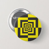 Hypnotische vierkanten ronde button 5,7 cm (Voorkant /achterkant)