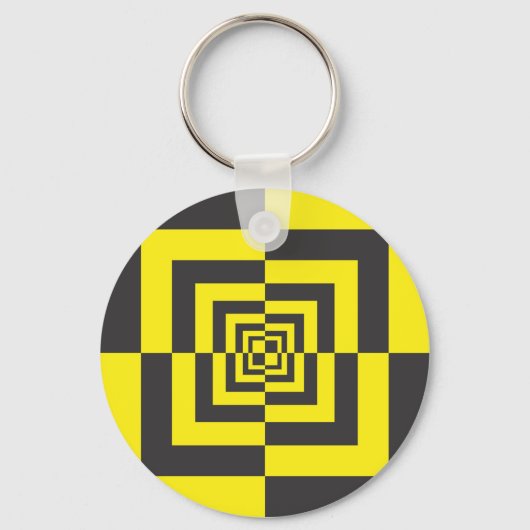 Hypnotische vierkanten sleutelhanger (Voorkant)