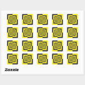 Hypnotische vierkanten vierkante sticker (Vel)