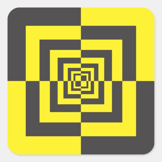 Hypnotische vierkanten vierkante sticker (Voorkant)