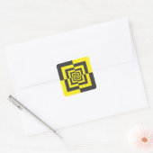 Hypnotische vierkanten vierkante sticker (Envelop)