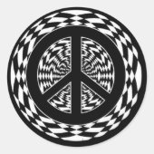 HYPNOTISCHE VREDESZIJDE RONDE STICKER (Voorkant)