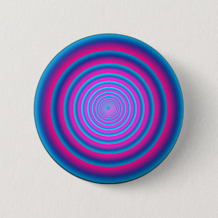 Hypnotische Wazige Paarse Gekke Circulaire Vortex  Ronde Button 5,7 Cm