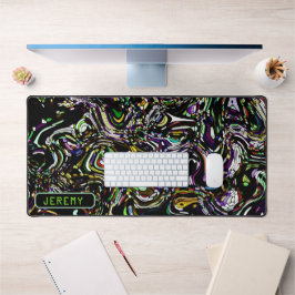 Hypnotische wervelenergie in groene bureaulamp bureaumat