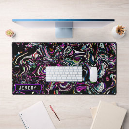 Hypnotische wervelenergie in Paarse bureaumat