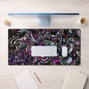 Hypnotische wervelenergie in Paarse bureaumat