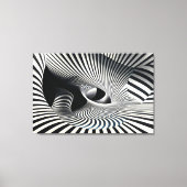 Hypnotische zwart-wit optische illusie tunnel canvas afdruk (Voorkant)