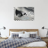 Hypnotische zwart-wit optische illusie tunnel canvas afdruk (Insitu (Slaapkamer))