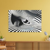 Hypnotische zwart-wit optische illusie tunnel canvas afdruk (Insitu (Woonkamer))
