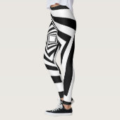 Hypnotische zwarte & witte optische illusie leggings (Links)