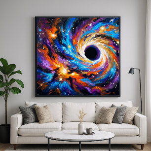 Hypnotiserend zwart gat - Abstracte kosmische kuns Poster