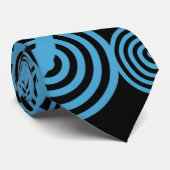 Hypnotiserende cirkels - blauw stropdas (Opgerold)