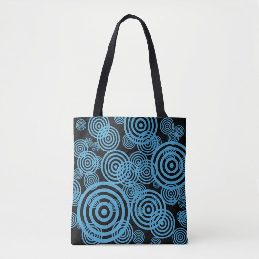 Hypnotiserende cirkels - blauw tote bag (Voorkant)