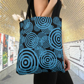 Hypnotiserende cirkels - blauw tote bag