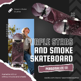 Hypnotiserende Paarse Sterren en Smoke Skateboard